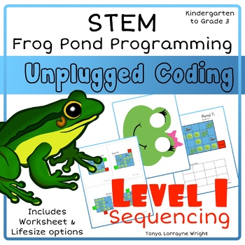 Preview of Frog Pond Programing STEM: Level 1 Sequences - An Unplugged Coding Activity