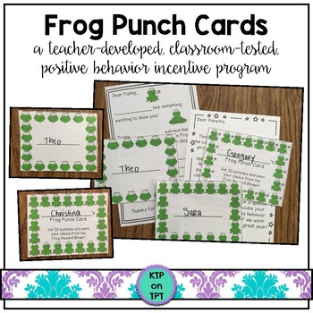 Preview of Frog Punch Cards (Positive Behavior Incentive Program)