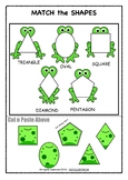 Frog Theme Shape Sorting Puzzle - NO PREP Math Activity - 