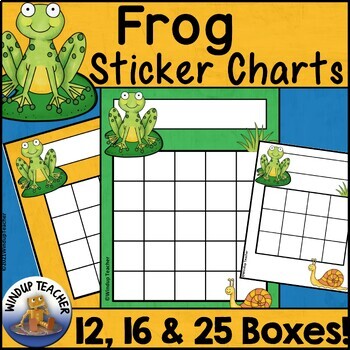 Preview of Frog Incentive Reward Sticker Charts in Color Partial Color and B&W reproducible