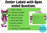 Frog Street Center Labels with Open-Ended Question Prompts