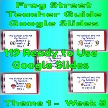 Preview of Frog Street Theme 1 Week 3 - Teacher Guide Google Slides - My Senses