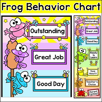 Preview of Frog Behavior Clip Chart Classroom Management Tool