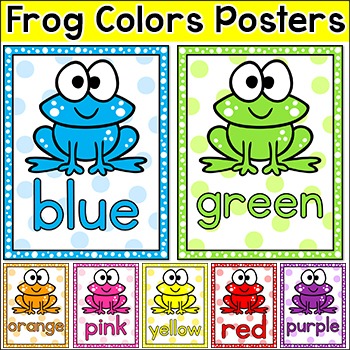 Preview of Frog Theme Classroom Decor - Editable Colors Posters