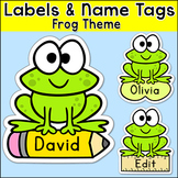 Frog Theme Editable Name Tags