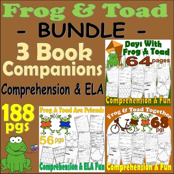 Preview of Frog & Toad Reading Comprehension Book Study Companion BUNDLE of 3 Days Together