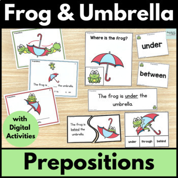 Preview of Frog & Umbrella Prepositions of Place or Positional Words Grammar Activities