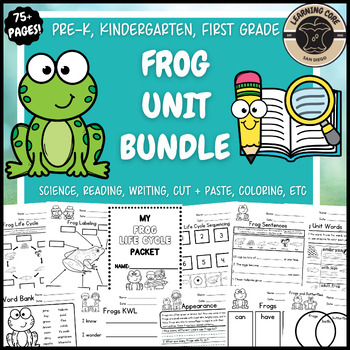 Preview of Frog Unit Spring Life Cycle Frog Writing Reading PreK Kindergarten First TK UTK