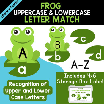 Preview of Frog Uppercase & Lowercase Letter Match | Literacy Center