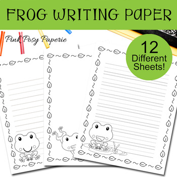 Preview of Frog Writing Paper - Lined and Unlined - Research Writing Paper