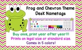 Frog and Chevron Theme Desk Nametags