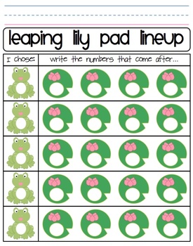Frog and Lily Pad Number Ordering Counting Worksheet | TpT