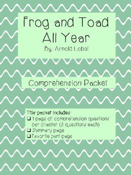 Preview of Frog and Toad All Year {Comprehension Packet}