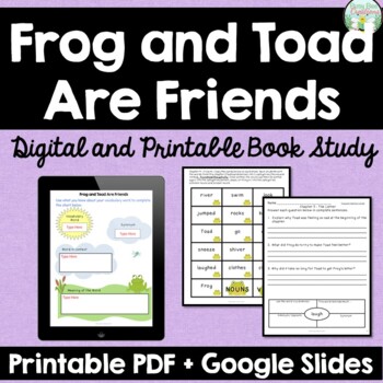 Preview of Frog and Toad Are Friends - Book Study - Digital AND Printable Resource