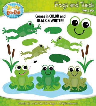 Preview of Frog and Toad Clipart {Zip-A-Dee-Doo-Dah Designs}