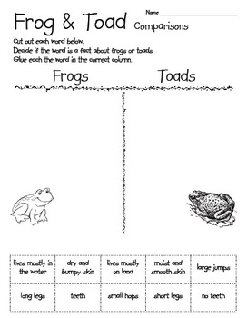 Preview of Frog and Toad Comparisons