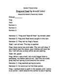 Frog and Toad Reader's Theatre *EDITABLE