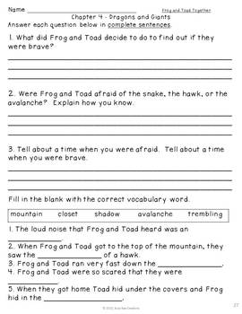 Frog and Toad Together Book Study by Busy Bee Creations | TPT