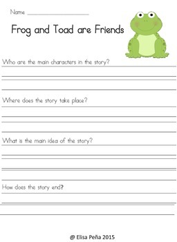 Frog And Toad Story Printables