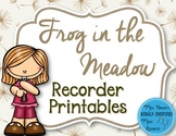 Frog in the Meadow Recorder Manipulative Printables {BAG}