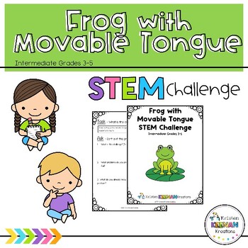 Preview of Frog with Movable Tongue STEM Challenge - Third, 3rd, Fourth, 4th, Fifth, 5th