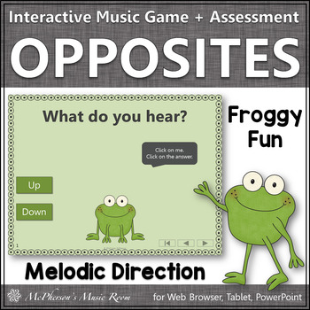 Preview of Melodic Direction Up Down Interactive Music Game + Assessment {Froggy Fun}