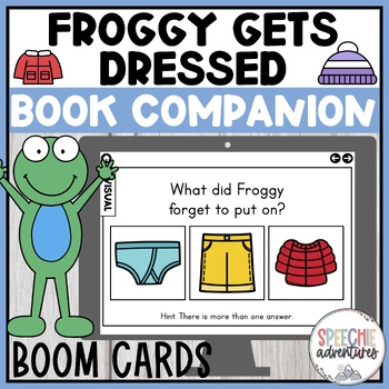 Preview of Froggy Gets Dressed Book Companion Boom Cards