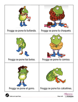 Preview of Froggy Se Viste Printable Clothing Games in Spanish