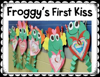 Preview of Froggy's First Kiss Valentine or Anytime Art, Math, and Writing Pack