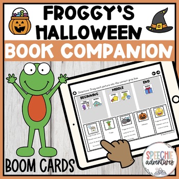 Preview of Froggy's Halloween Book Companion Boom Cards