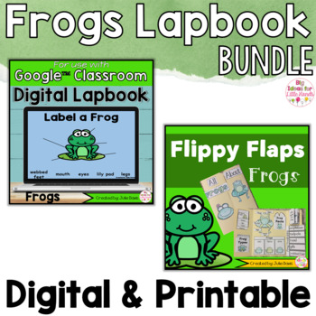 Preview of Frogs Activities Interactive Notebook Digital and Printable Bundle