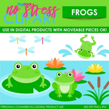 Preview of Frogs Clip Art (Digital Use Ok!)