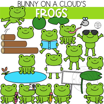 Frogs Clipart by Bunny On A Cloud by Bunny On A Cloud | TPT