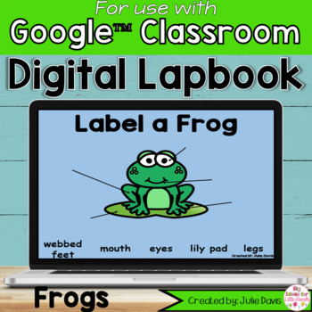 Preview of Frogs Digital Interactive Notebook Google Classroom
