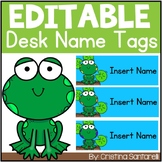 Frogs Editable Name Desk Tags