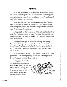 Frogs (Lexile 480) by Evan-Moor Educational Publishers | TpT
