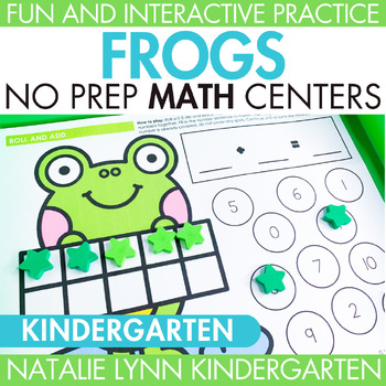 Preview of Frogs No Prep Math Center Mats Kindergarten Math Centers Leap Year or Spring Day