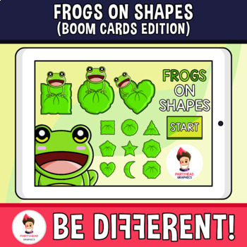 Preview of Frogs On Shapes (Boom Cards Edition)