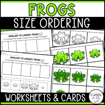 Preview of Frogs Size Ordering Animals | Order by Size | Cut and Glue