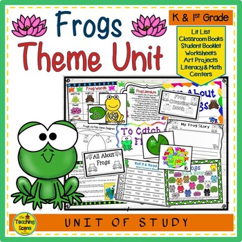 Preview of Frogs Themed Unit:  Literacy & Math Centers & Activities