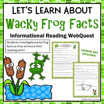 Preview of Frogs Webquest Worksheets Wacky Facts Internet Scavenger Hunt Activity