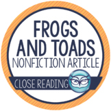 Frogs and Toads: Nonfiction Article and Activities - Print