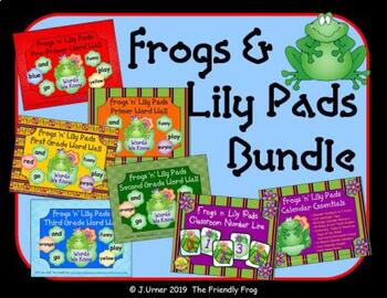 Preview of Frogs 'n' Lily Pads Classroom Decor Bundle