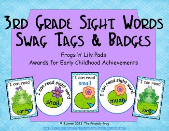 Preview of Frogs 'n' Lily Pads Third Grade Award Tags & Badges