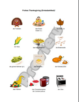 Preview of Frohes Thanksgiving (Erntedankfest) - German Thanksgiving Vocabulary