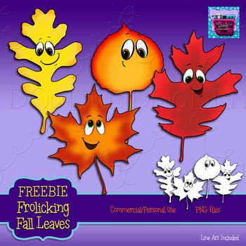 Preview of Freebie Fall Leaves Clipart