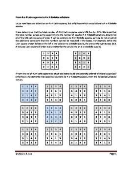 Preview of From 4 by 4 Latin Squares to 4 by 4 Sudoku Solutions (5 of 5)