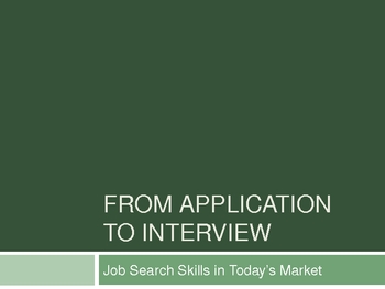 Preview of From Application to Interview to Job