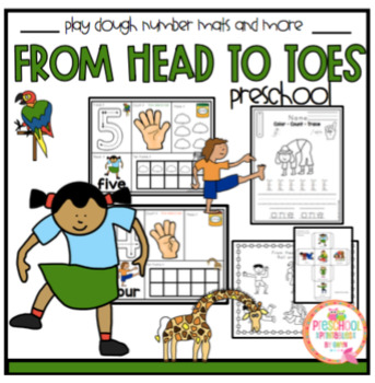 Preview of From Head to Toes Play Dough Number Mats and More