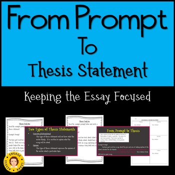 Preview of From Prompt To Thesis Statement - Keep Essay Focused - PowerPoint/Task Cards